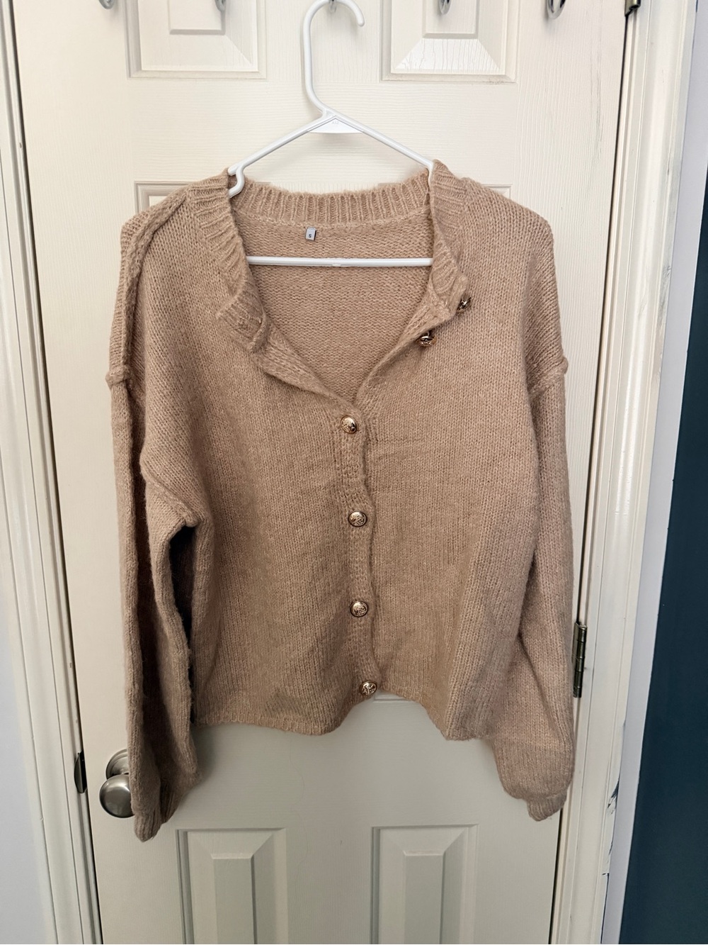 Amazon Women's Button-Front Knit Cardigan - Tan